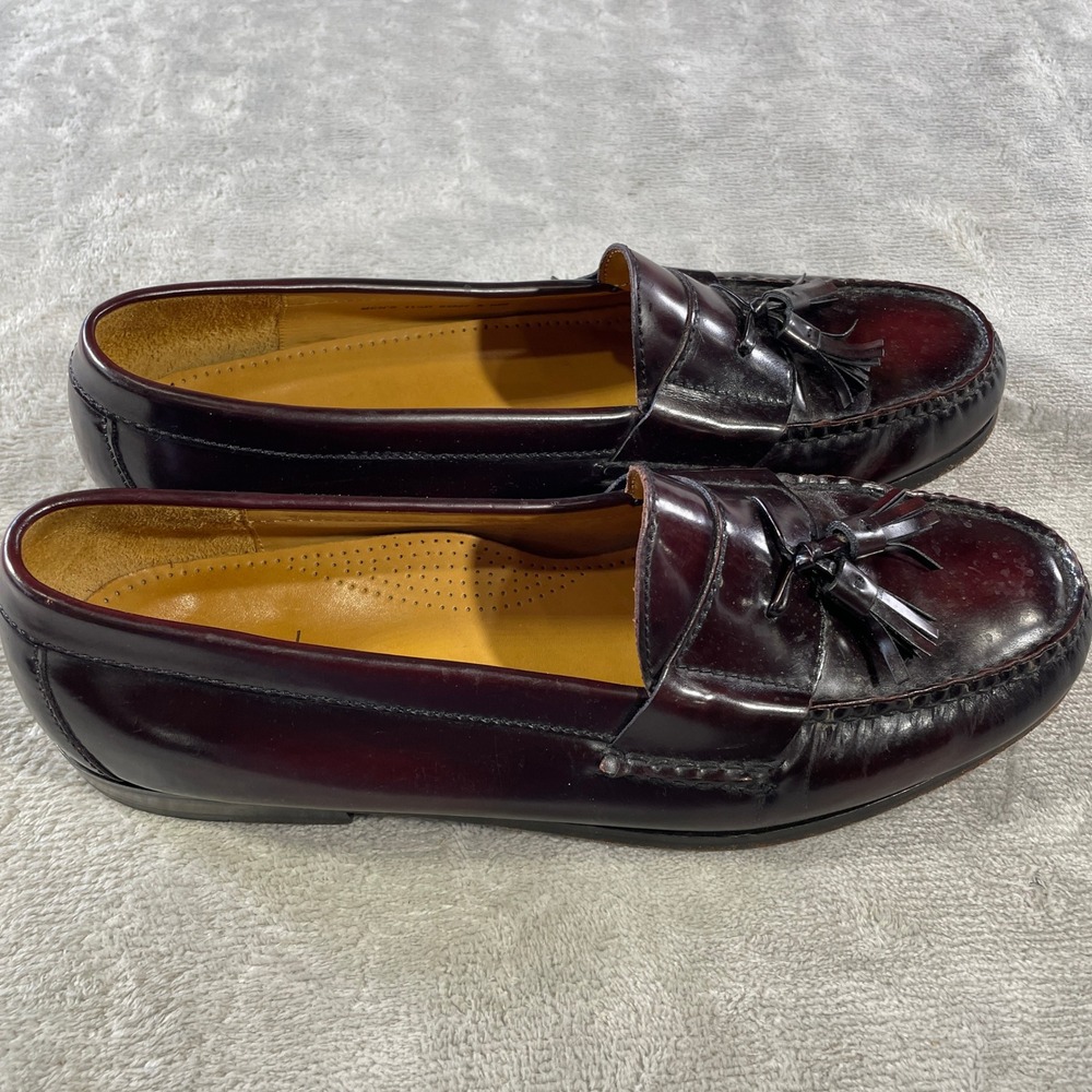 Cole Haan Tassel Loafers Shoes Mens 11.5 Burgundy Leather Oxblood Office Preppy